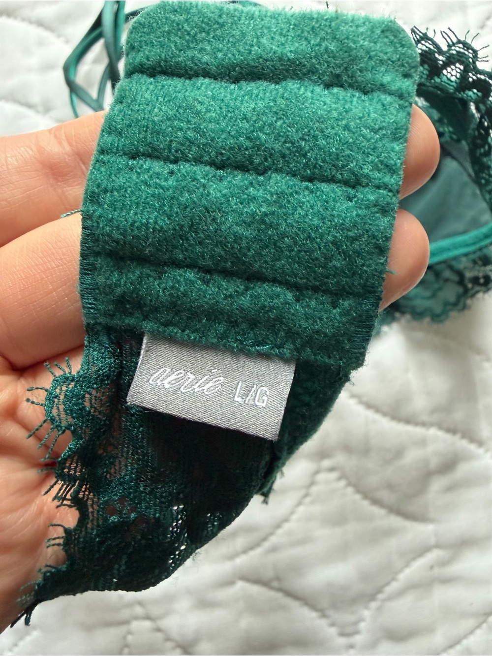 aerie Lace Bralette in Deep Green - Picture 3 of 3